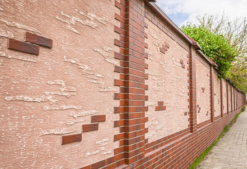 Boundary wall contractors in Bangalore built a durable brick and textured wall for security and aesthetics